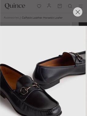 Quince Black Calfskin Horsebit Slip-On Loafers
